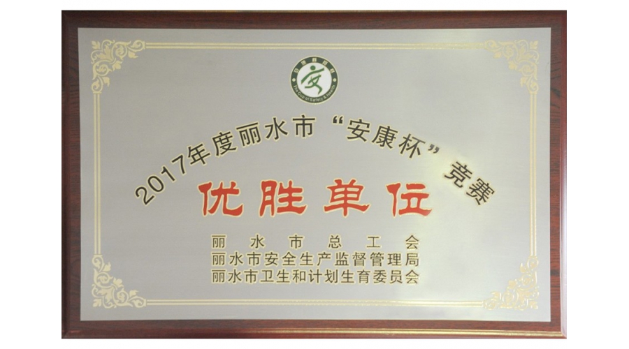 麗水市“安康杯”競(jìng)賽優(yōu)勝單位